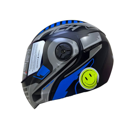 CASCO ICH ICH-3110DV ROBOTO MATE NEGRO AZUL VISOR AZUL