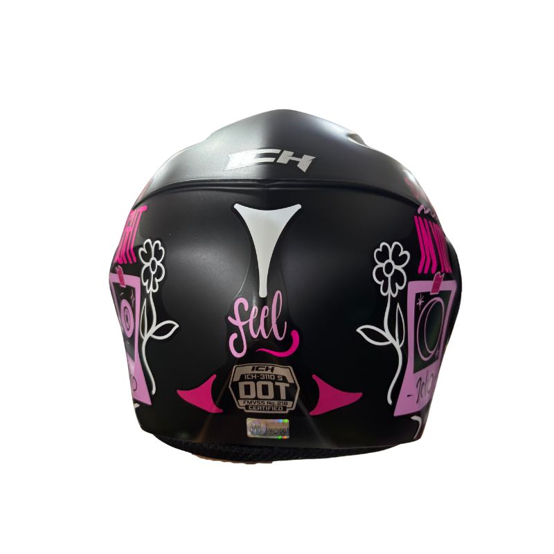 CASCO ICH ICH-3110S FEEL MATE NEGRO ROSADO