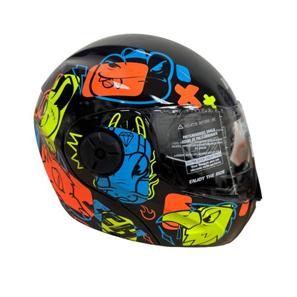 CASCO ICH ICH-3110S WILD SOUL NEGRO AMARILLO NEON