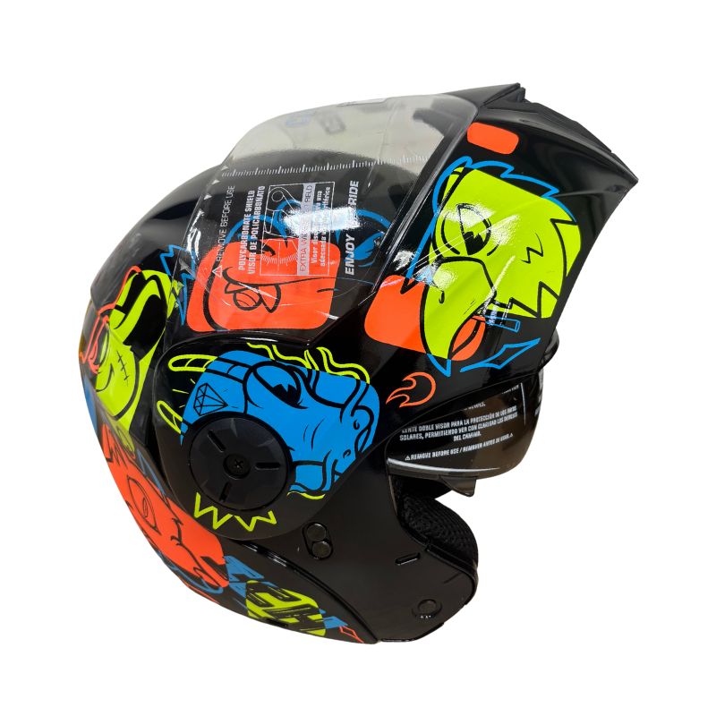 CASCO ICH ICH-3110S WILD SOUL NEGRO AMARILLO NEON