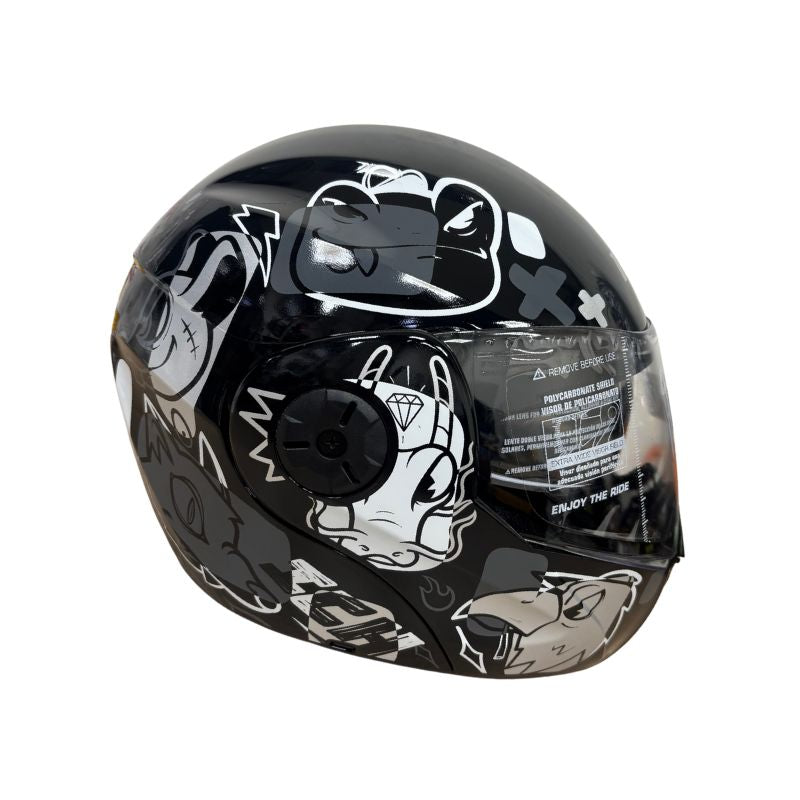 CASCO ICH ICH-3110S WILD SOUL NEGRO PLATA