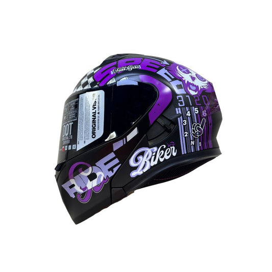 CASCO ICH ICH-3120DV ELEMENTARY MATE NEGRO LILA VISOR HUMO