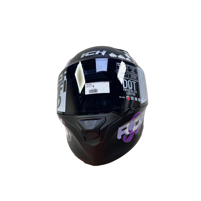 CASCO ICH ICH-3120DV ELEMENTARY MATE NEGRO LILA VISOR HUMO