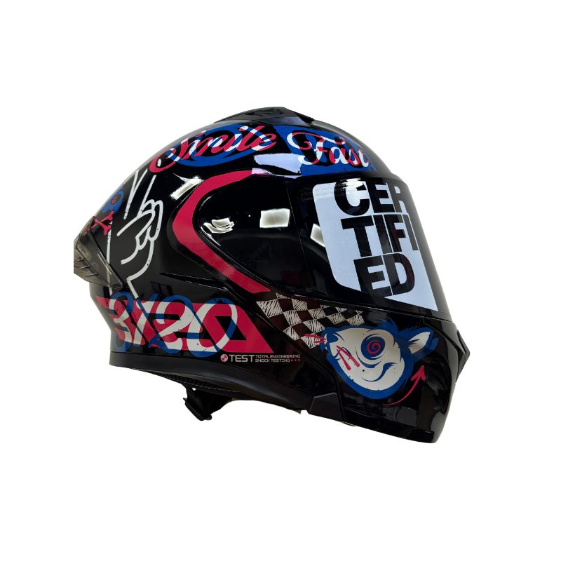 CASCO ICH ICH-3120DV ELEMENTARY NEGRO ROJO VISOR HUMO