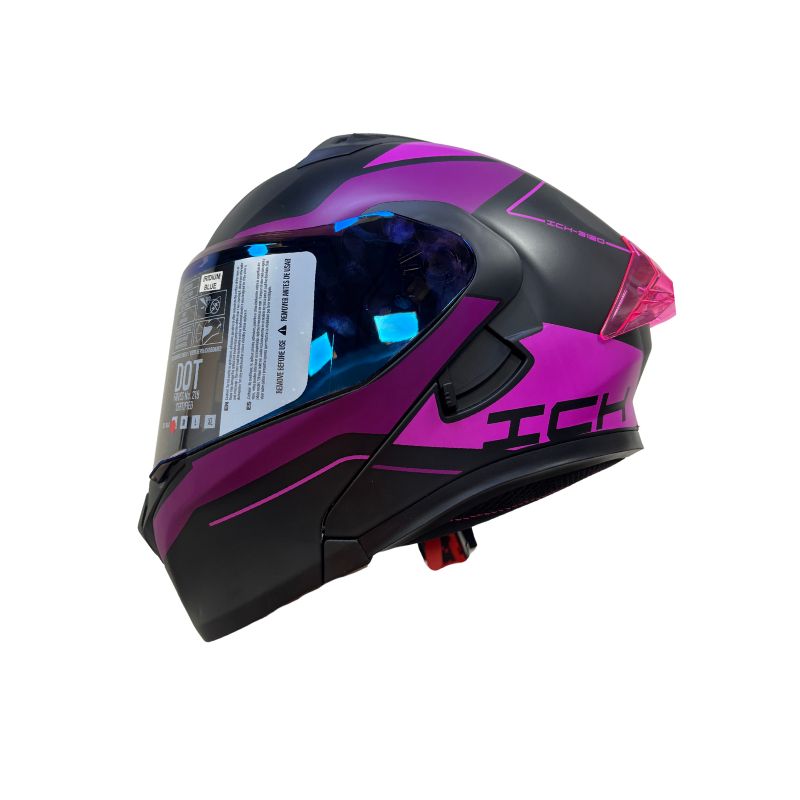 CASCO ICH ICH-3120DV MIXTER NEGRO FUCSIA VISOR AZUL