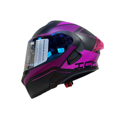 CASCO ICH ICH-3120DV MIXTER NEGRO FUCSIA VISOR AZUL
