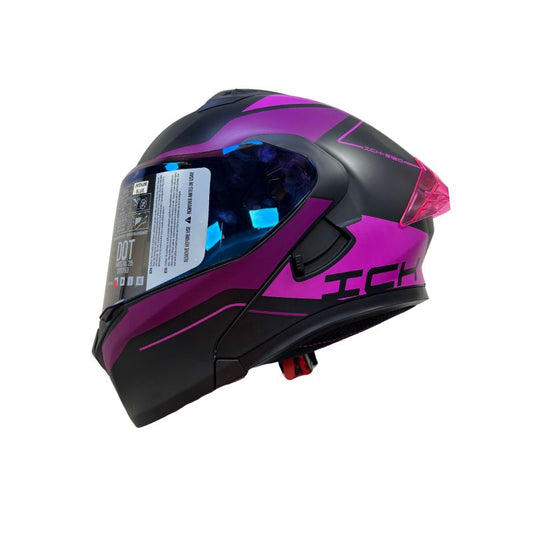 CASCO ICH ICH-3120DV MIXTER NEGRO FUCSIA VISOR AZUL