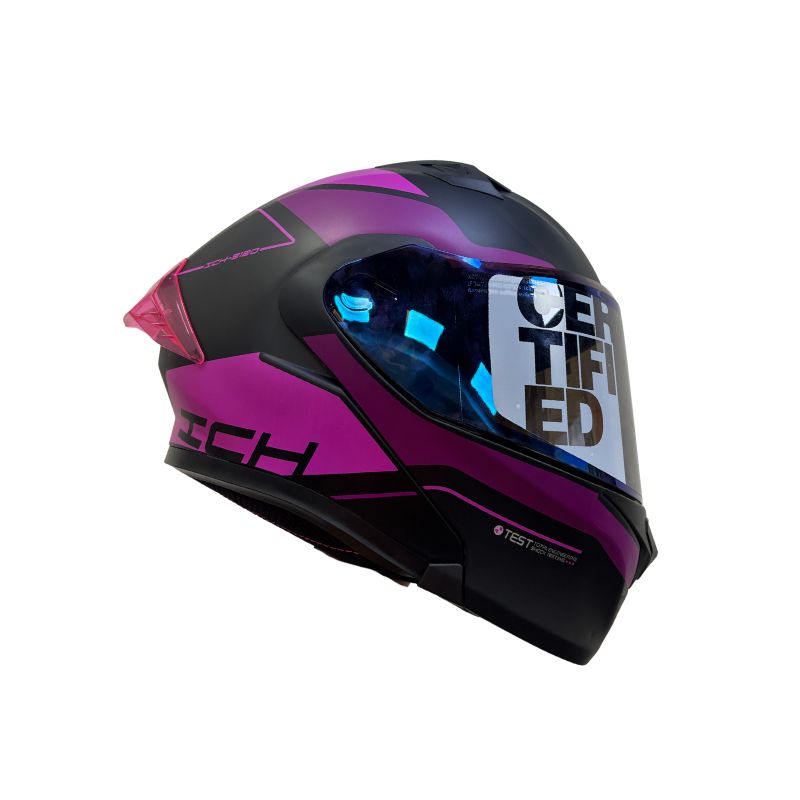 CASCO ICH ICH-3120DV MIXTER NEGRO FUCSIA VISOR AZUL