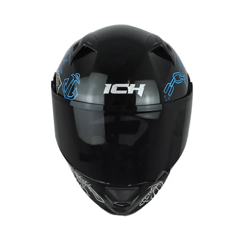 CASCO ICH ICH-3120DV TRADICIONAL NEGRO AZUL VISOR HUMO
