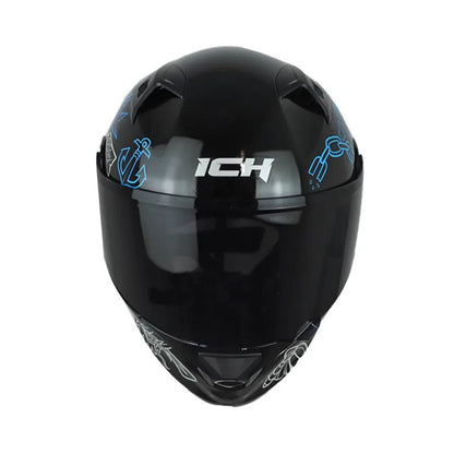 CASCO ICH ICH-3120DV TRADICIONAL NEGRO AZUL VISOR HUMO
