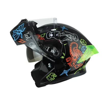 CASCO ICH ICH-3120DV TRADICIONAL NEGRO NARANJA NEON