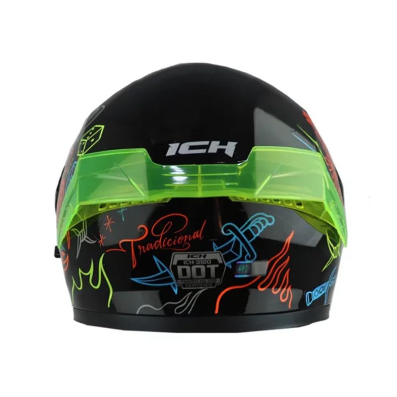 CASCO ICH ICH-3120DV TRADICIONAL NEGRO NARANJA NEON