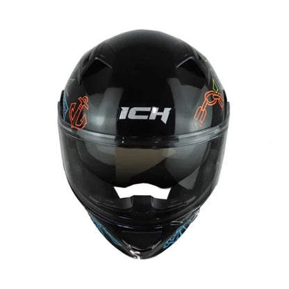 CASCO ICH ICH-3120DV TRADICIONAL NEGRO NARANJA NEON