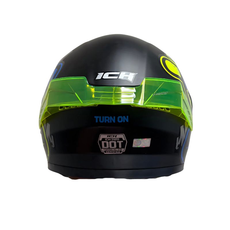 CASCO ICH ICH-3120DV TURN ON MATE NEGRO AZUL VISOR HUMO
