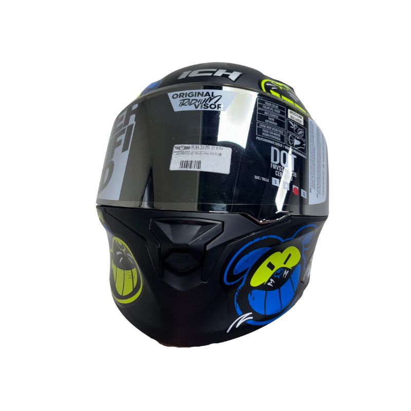CASCO ICH ICH-3120DV TURN ON MATE NEGRO AZUL VISOR HUMO