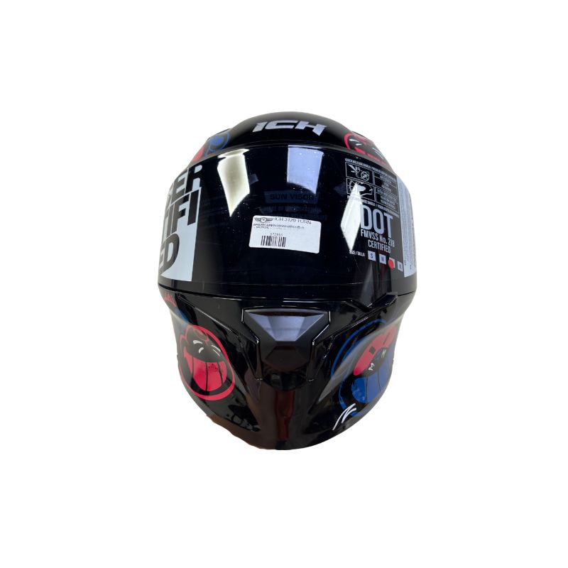CASCO ICH ICH-3120DV TURN ON NEGRO AZUL NAVI VISOR HUMO