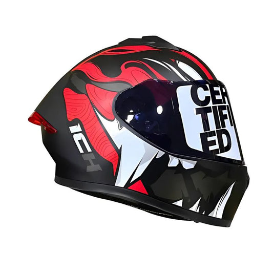 CASCO ICH ICH-503SP POOL NEGRO ROJO HUMO