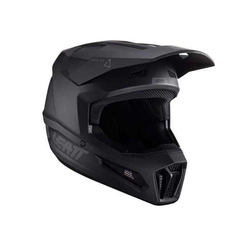 CASCO LEATT MOTO 2.5 V24 STEATLH MATE NEGRO
