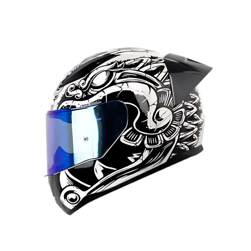 CASCO LS2 FF353 AZTECA NEGRO BLANCO VISOR IRIDIUM AZUL