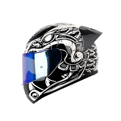 CASCO LS2 FF353 AZTECA NEGRO BLANCO VISOR IRIDIUM AZUL