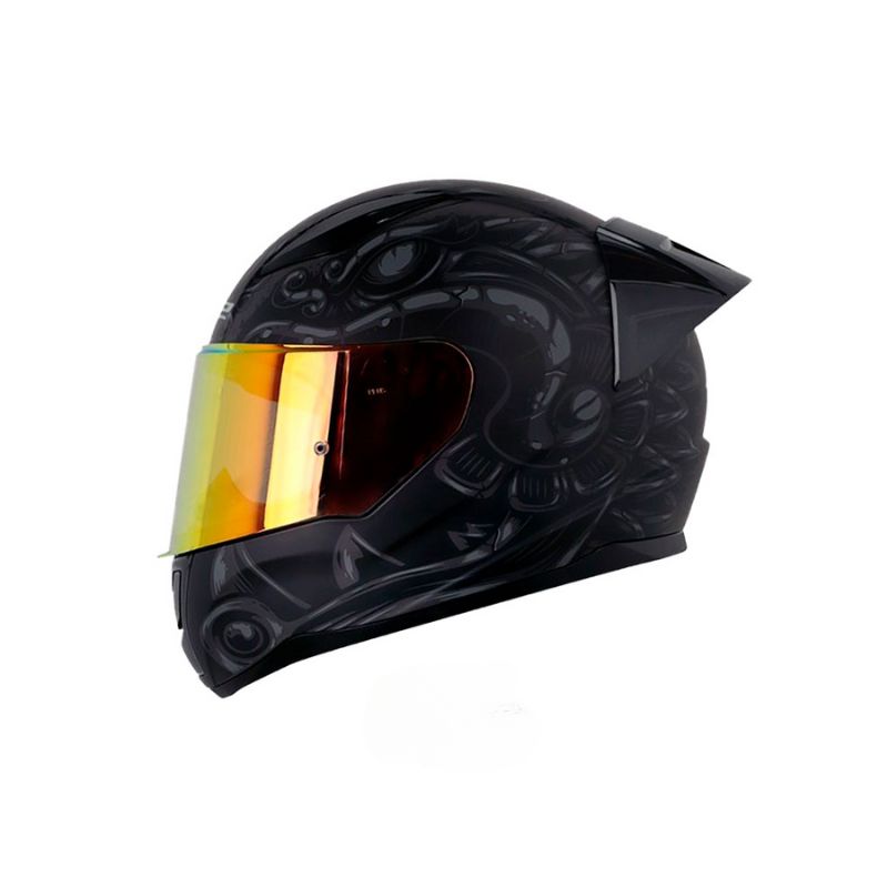 CASCO LS2 FF353 AZTECA NEGRO GRIS VISOR IRIDIUM ROJO