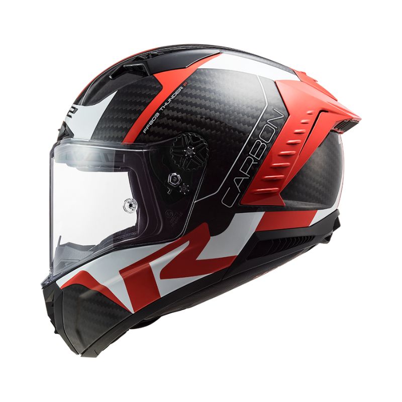 CASCO LS2 FF805 THUNDER RACING1 BLANCO ROJO