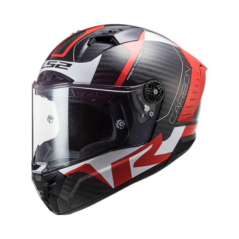 CASCO LS2 FF805 THUNDER RACING1 BLANCO ROJO