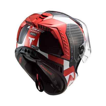 CASCO LS2 FF805 THUNDER RACING1 BLANCO ROJO