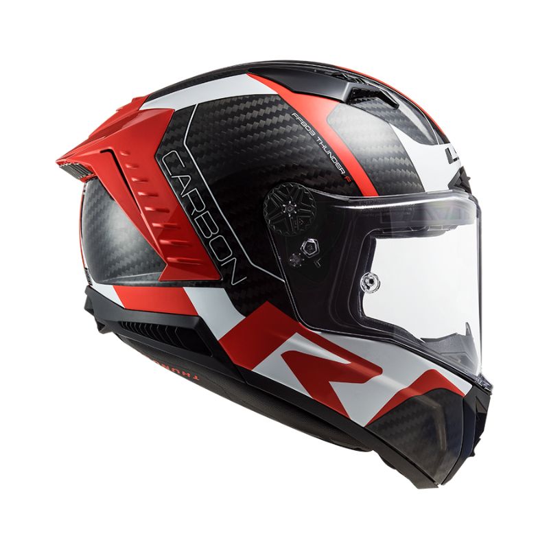 CASCO LS2 FF805 THUNDER RACING1 BLANCO ROJO
