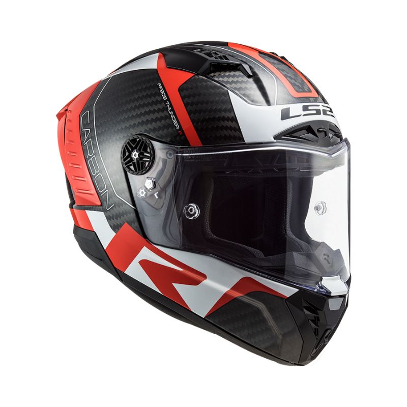 CASCO LS2 FF805 THUNDER RACING1 BLANCO ROJO