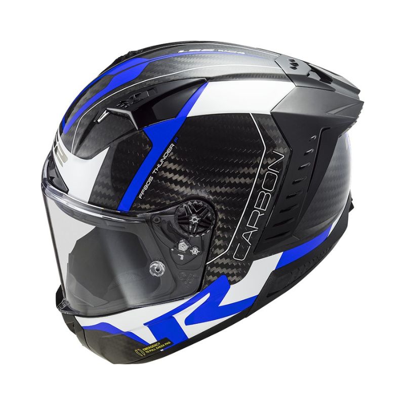 CASCO LS2 FF805 THUNDER RACING1 CARBON AZUL