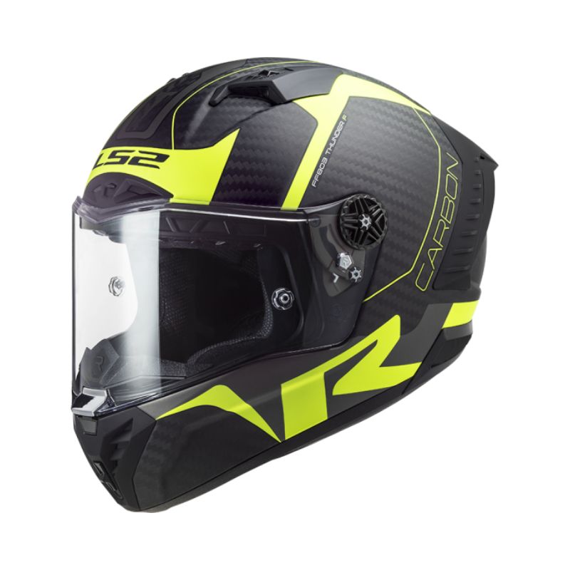 CASCO LS2 FF805 THUNDER RACING1 MATE NEGRO AMARILLO
