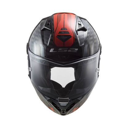 CASCO LS2 FF805 THUNDER SPUKNIK CARBON ROJO