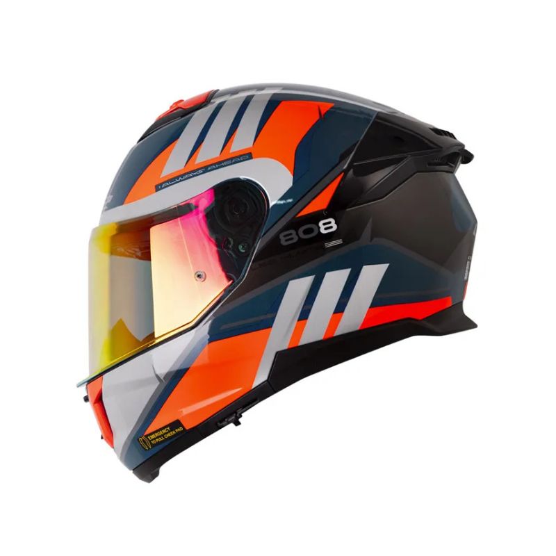 CASCO LS2 FF808 STREAM II ELECE2 AZUL NARANJA NEON