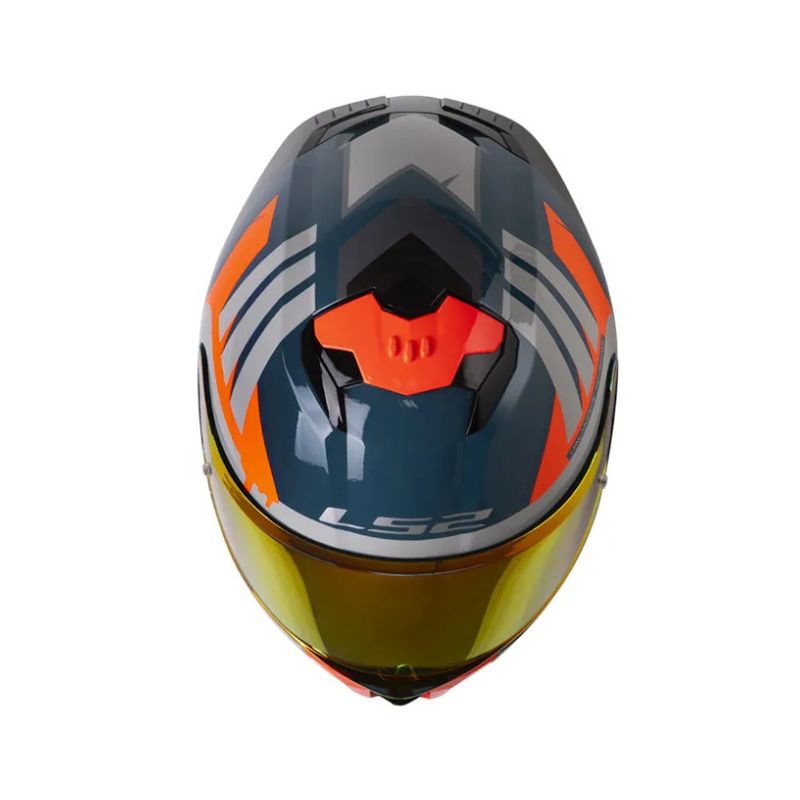 CASCO LS2 FF808 STREAM II ELECE2 AZUL NARANJA NEON