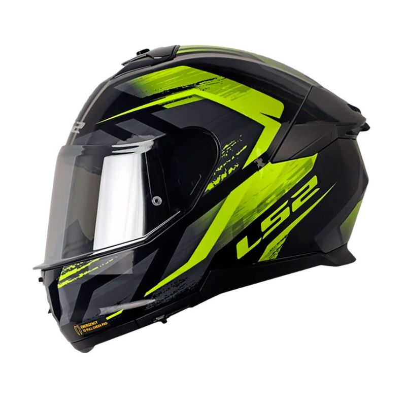 CASCO LS2 FF808 STREAM II FURY NEGRO AMARILLO NEON VISOR