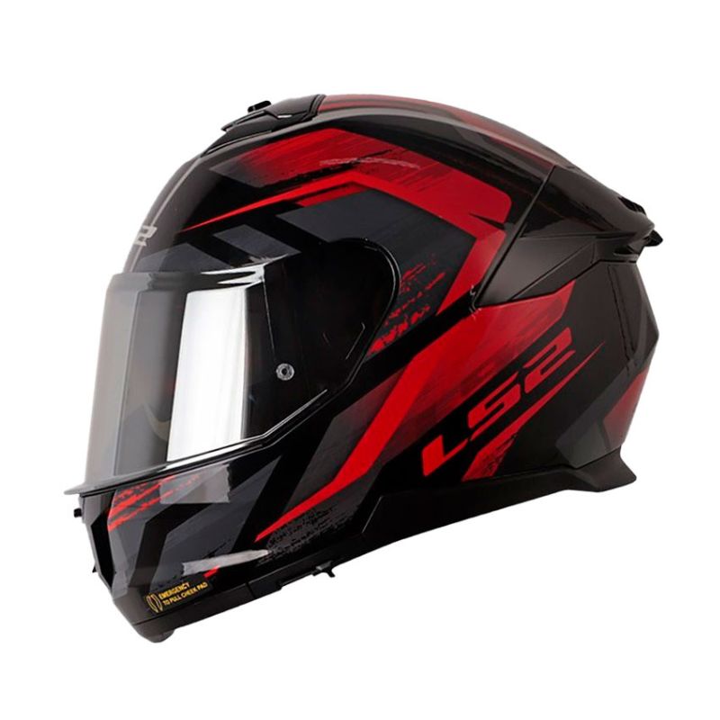 CASCO LS2 FF808 STREAM II FURY NEGRO ROJO VISOR IRIDIUM