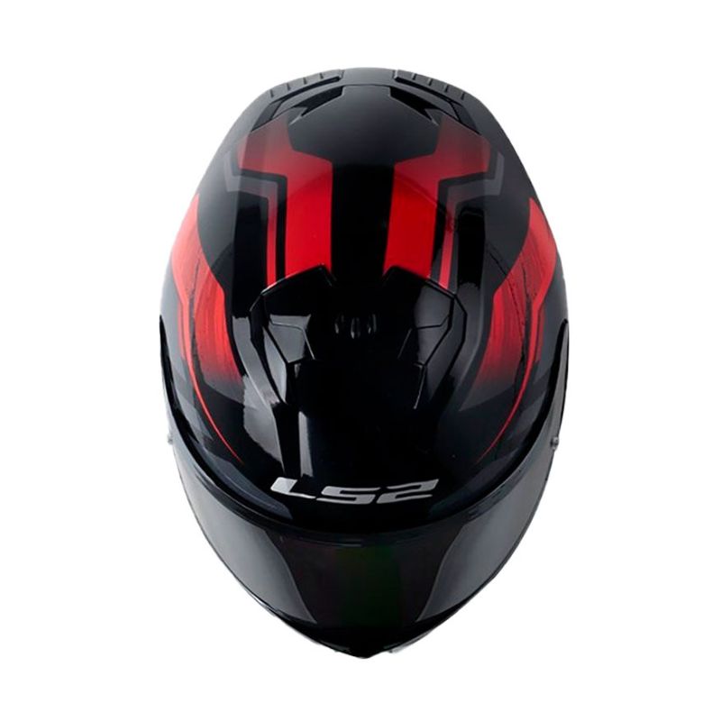 CASCO LS2 FF808 STREAM II FURY NEGRO ROJO VISOR IRIDIUM