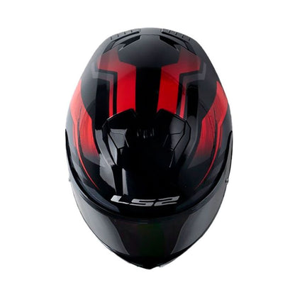 CASCO LS2 FF808 STREAM II FURY NEGRO ROJO VISOR IRIDIUM