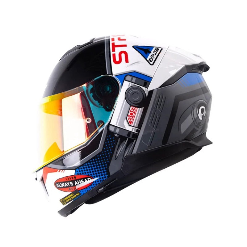 CASCO LS2 FF808 STREAM II MOONWALK BLANCO PERLA AZUL IRIDIUM