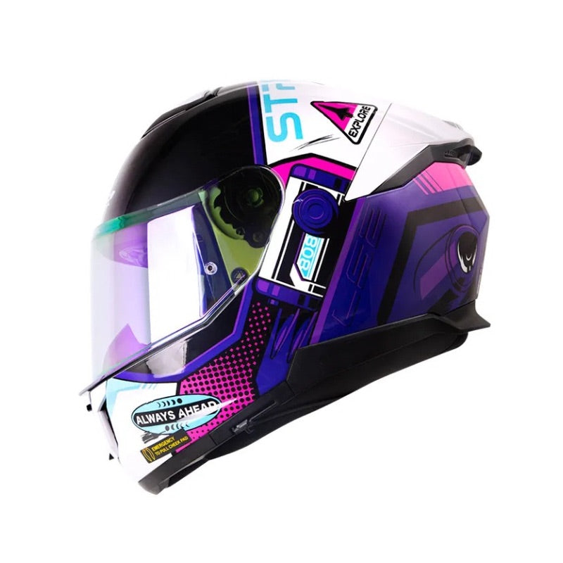 CASCO LS2 FF808 STREAM II MOONWALK BLANCO PERLA FUCSIA