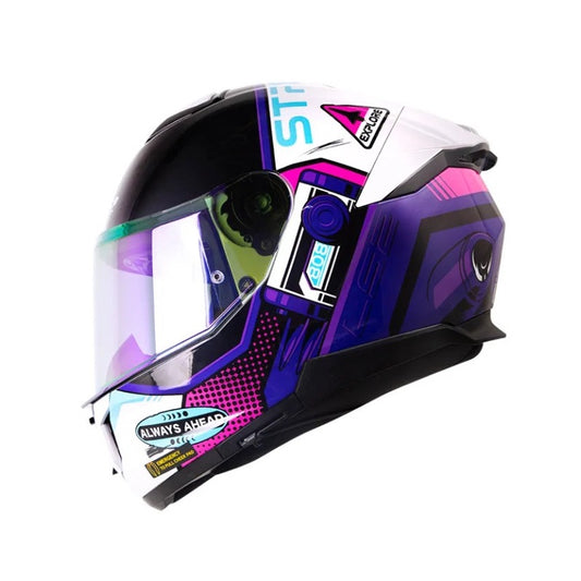 CASCO LS2 FF808 STREAM II MOONWALK BLANCO PERLA FUCSIA