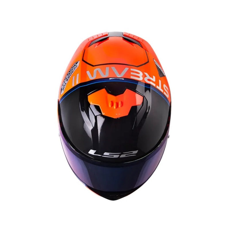 CASCO LS2 FF808 STREAM II MOONWALK NARANJA NEON NEGRO