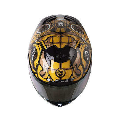 CASCO LS2 FF808 STREAM II SAMURAI DORADO NEGRO VISOR IRIDIUM