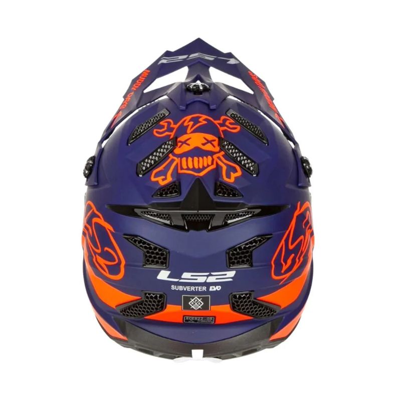 CASCO LS2 MX700 SUBVERTER CARGO MATE AZUL NARANJA NEON