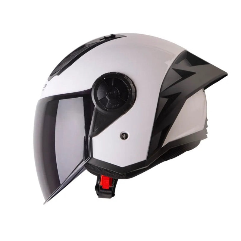 CASCO LS2 OF616 SOLID BLANCO PERLA VISOR HUMO