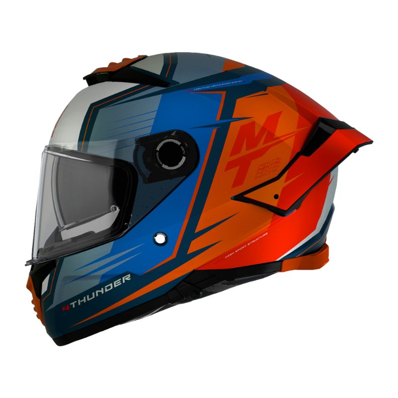 CASCO MT THUNDER 4 SV PENTAL NARANJA AZUL