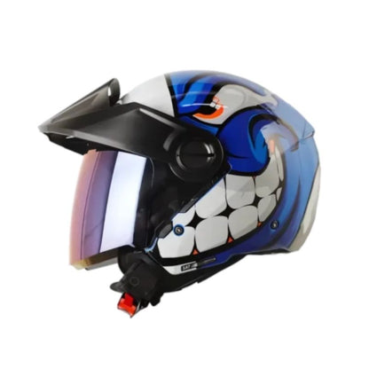 CASCO SHAFT SH-212 CARAMBOLA AZUL BLANCO VISOR IRIDIUM AZUL