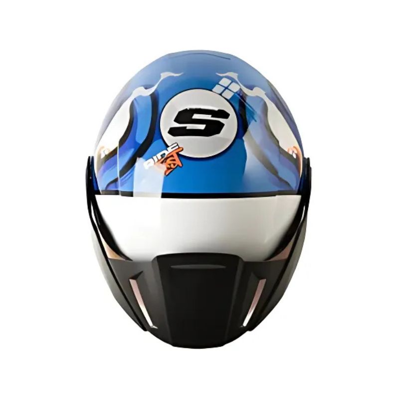 CASCO SHAFT SH-212 CARAMBOLA AZUL BLANCO VISOR IRIDIUM AZUL