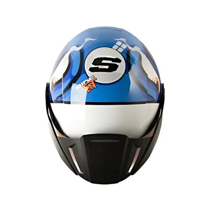 CASCO SHAFT SH-212 CARAMBOLA AZUL BLANCO VISOR IRIDIUM AZUL